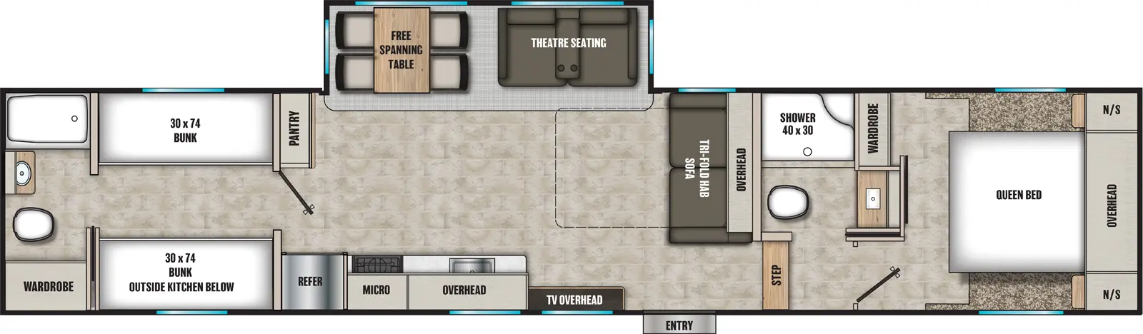 Chaparral Lite 368TBH Floorplan